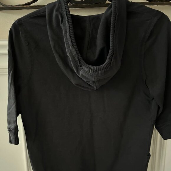 BCBGMaxAzria V-Neck Black Hoodie Size Small NWT - Picture 2 of 3